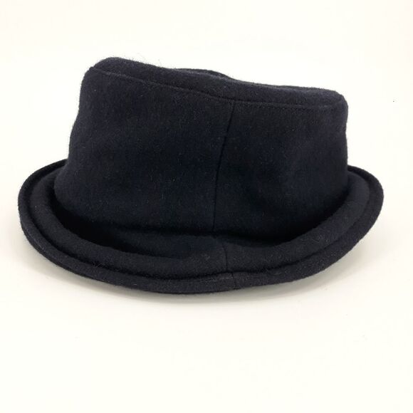 Vintage London Fog Hat Wool Bowler Top Hat Navy Made In USA One Size - Picture 7 of 11